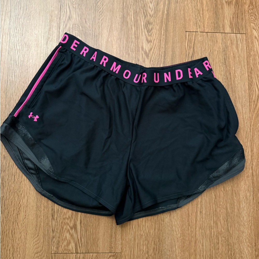 Under Armour Women's Athletic Shorts in Black and Pink